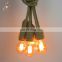Retro Edison bulb E27 braid hemp rope pendant light cord chandelier