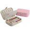 Beige Pink Light Pink 3 colors leather jewelry box Mini Jewelry Storage Box
