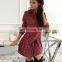 Christmas Amazon wish stand-alone stand autumn and winter women's short skirt new long-sleeved stand-up collar slim dress