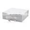 Customize logo printing white rigid folding magnetic flap clothing packaging gift box with ribbon