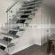 For Custom Prefab Houses Double Center Stringer Staircase Arc Stairs
