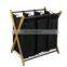 Light Weight Folding Bamboo Hamper Cloth Basket Laundry Storage Bag