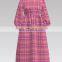 Hot Sale BCI Cotton Yarn Dyed Seersucker Mauve Chek Fabric for Blouses