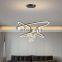 Modern Luxury LED Ring Chandelier For Home Indoor Long Staircase Decor Black Pendant Light