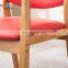 High Feedback Safe Use Easy Cleaning Curved Solid Wood Elderly Back Dining Chairs With Armrest And  Leather Upholstered Seat