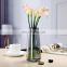 New Design Wholesale Nordic Wedding Garden Home Decorative Creative Round Modern Grey Painting Crystal Glass Pot Flower Vase