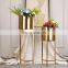 Luxury Iron Stands Brass Color Huge Large Floor Flower Gold Tall Wedding Metal Vase for Decoration