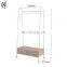 Telescopic double pole hanging clothes rack display