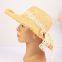 Summer lace tie Sun hat fur brimmed Lafite straw hat outdoor travel sun visor