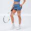 New Rib Two Piece Anti-Glare High Waist Sports Women Fitness Golf Tennis Skirts With Pockets
