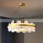 Modern Light Luxury Alabaster Round Pendant Lamp Restaurant Led Chandelier