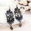 2016 new European and American trade handmade black lace earrings