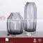 CASAMOTION Ribbed Hand Blown Art Glass Vase, Grey, Small