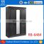 Bedroom furniture RB-6484 wardrobe four door black silver color gardrerobe with double mirror clothespress