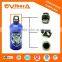 Aluminum blue water bottle