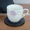 High grade European style black leather round drink coaster set