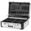 Hard Metal Silver Travel Briefcase With Shoulder Strap Aluminum Camera Case