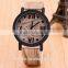 Wooden Style women men watches fashion wristwatches leather strap quartz watches analog quartz clocks