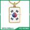 Souvenir no mold fee custom printing Korean flag metal nickel flag keychain