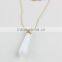 2015 Newest 3rows Natural Opal Stone and Pearl Pendant Necklace