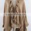Winter Women Capes Cashmere Knitted Poncho Shawl With Flower Fringe