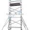 Moving aluminum scaffolding tower