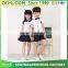 Wholesale kindergarten uniform new style primary school uniform white shirt with skirt or shorts