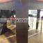 TB rectangle glass top wooden dining table leather chair brown wood dinette sets