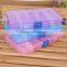 17.6x10.2x2.2cm In Stock 15 Compartments Rectangle Jewelry Adjustable Plastic Storage Box Clear Box