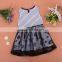 New Kids Girl's Wear Sleeveless Cute Dot Striped O-Neck Patchwork Dress