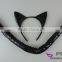 Party black cat ear and tail custom animals ear tail a two-piece