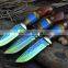 stainless steel knife hunting with damascus hunting knife