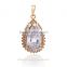 Hand make 18k gold plated necklace pendant with Gemstones
