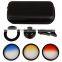 Dropshipping All-in-one Clip On Lens For Mobile Phones Tablets--0.7X Wide-angle Lens + 12X Macro Lens + 3 Colored Lens Filter