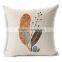 Linen square throw pillows case with plume printed STPC038