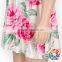 latest fairy peony print strapless short sleeve summer girl dress