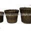 Outdoor plastic rattan with liner flower baskets