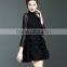 Lady high neck petal appliqued plain crinkle dress