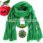 Big dyeing heart turquoise pendant jewelry scarves hot sales handmade women scarves 2016 long wrap scarves