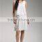 Ladies Fashion Chiffon Skirt Silver Sequins Decoration White Women Short Skirt