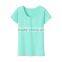Plain no brand short sleeve cotton t-shirt with fastener for girls