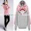 Women winter hoodies with double hood pullover