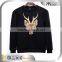 Fashion Deer Embroidery Black Designer Tshirt With Long Sleeves Sweatshirt