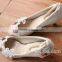 The little white bridesmaid shoes with a low heel and a high heel for the bride's shoes WS028