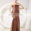 Unique Design Elegant Mermaid Strapless Sleeveless Brown Ruched Lace-up Mother Of The Bride Dress