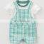 T-BJ004 China Manufacturer One-Piece Cotton Plaid Romper Baby Jumpsuits