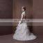 Graceful Square Neck Fish Style DelicateRuffle ORG Wedding Dress With Chapel Train