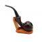 160mm Length wooden resin short tobacco pipe with small red bending head for smoking
