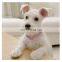 Three Rows Elastic Rhinestone Dog Necklace Collar Bright Crystal Pet Leash Necklace Pet Neck Supplies
