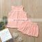 Children's suit summer cotton and linen breathable multicolor vest for boys and girls + large PP two-piece baby shorts